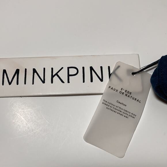 NWT MINKPINK Medina Suede Playsuit S Blue - Picture 10 of 15